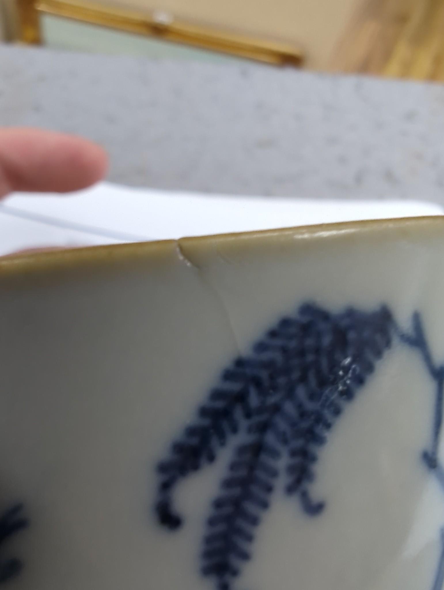 Two Chinese Nanking cargo teabowls and saucers and a Diana cargo sugar bowl, largest 12cm diameter